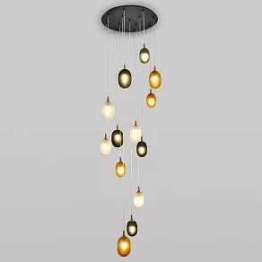 Подвесная люстра Eurosvet Pineapple 50266 дымчатый/прозрачный/янтарный