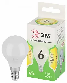 Лампа светодиодная Эра Green Line E14 6Вт 3000K LED P45-6W-830-E14 GL