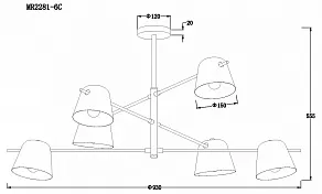 Люстра на штанге MyFar Clementine MR2281-6С