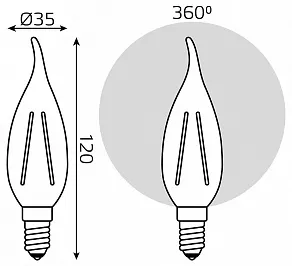 Лампа светодиодная Gauss Filament Elementary E14 8Вт 2700K 42118