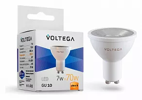 Лампа светодиодная Voltega Simple GU10 7Вт 2800K VG2-S1GU10warm7W
