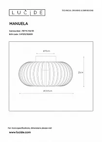 Накладной светильник Lucide Manuela 78174/40/33