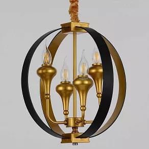 Подвесная люстра LUMINA DECO Demetra LDP 1225-4 BK+GD