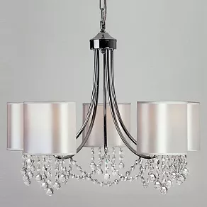 Подвесная люстра Eurosvet Cornella 10084/5 хром/прозрачный хрусталь Strotskis