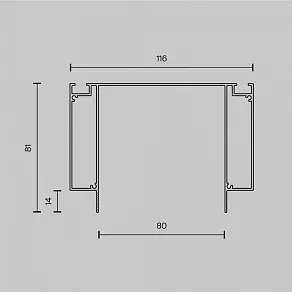 Профиль встраиваемый Maytoni ALM013EC ALM-11681-PL-B-2M