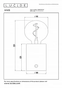 Настольная лампа декоративная Lucide Vivo 2767/12/31