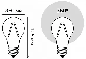 Лампа светодиодная Gauss Filament E27 12Вт 4100K 102902212