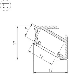Профиль накладной угловой внутренний Arlight ALM 026694(1)