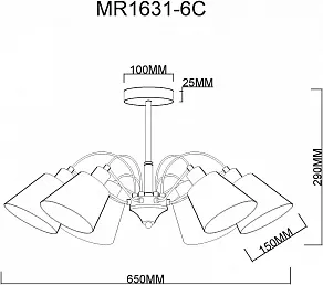 Люстра на штанге MyFar Amber MR1631-6C