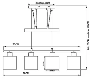 Подвесной светильник Globo Bemmo 15431-4Z