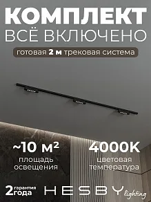 Комплект трековый Hesby Lighting №9 однофазная накладная Skylite HSBL_kompl_S009_NI2B4K