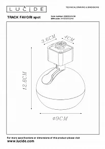 Светильник на штанге Lucide Track Favori Spot 09953/01/30