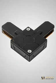 Соединитель угловой L-образный для треков накладных AM-Group AM175 AM175 BK