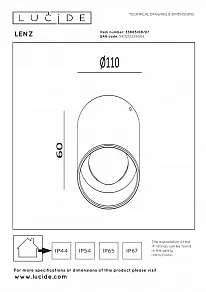 Накладной светильник Lucide Lenz 33805/08/97
