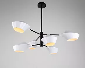 Люстра на штанге LUMINA DECO Romina LDP 6037-6 WT+BK