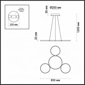 Подвесной светильник Odeon Light Olimpo 4016/36AL