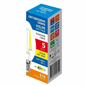 Лампа светодиодная Volpe  E14 5Вт 3000K UL-00008324