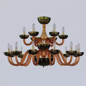 Подвесная люстра Bohemia Ivele Crystal Ivele Crystal 1 1308/12+6/360/2d G Am/Amber-Green/H-1J