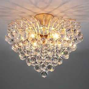 Потолочная люстра Eurosvet Ostiniya 3299/6 белый с золотом/прозрачный хрусталь Strotskis