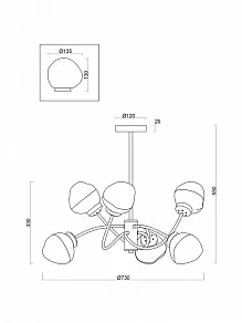 Люстра на штанге Freya  FR8017PL-06MG