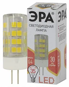 Лампа светодиодная Эра Стандарт G4 3.5Вт 2700K LED JC-3,5W-220V-CER-827-G4
