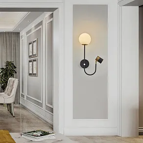 Бра с подсветкой Arte Milano Ferrara-71040 274802/1+1B BK/GD