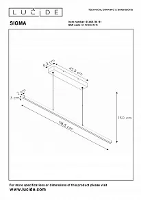 Подвесной светильник Lucide Sigma 23463/30/31
