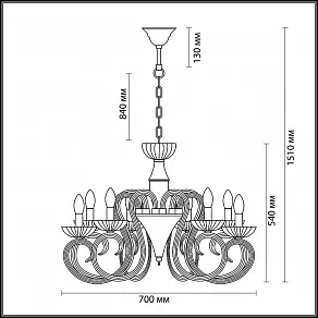 Подвесная люстра Odeon Light Zefiro 3932/8