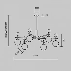 Люстра на штанге Maytoni Museo MOD436PL-07BS