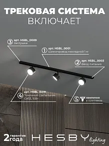 Комплект трековый Hesby Lighting Skylite №13 HSBL_kompl_S013_NI1B4K