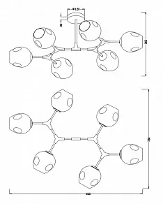 Люстра на штанге Freya Desi FR5006CL-06B