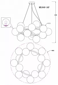 Подвесная люстра MyFar Aerton MR1940-16P