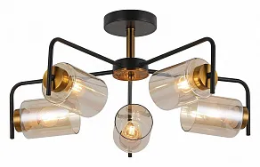 Люстра на штанге ILLUMICO  IL8248-5COU-79 BK GD