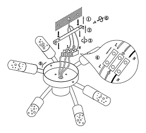 Потолочная люстра Globo Peru 56199-6D