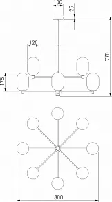 Люстра на штанге Eurosvet Loona 60161/8 латунь