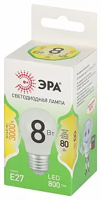 Лампа светодиодная Эра Green Line E27 8Вт 3000K LED P45-8W-830-E27 GL
