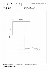 Настольная лампа декоративная Lucide Tachina 06526/81/70