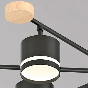 Люстра на штанге Reluce 78730 78730-0.3-08 GX53 BK+WOOD