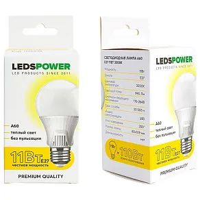 Лампа светодиодная LEDS POWER A60 E27 11Вт 3000K 006628