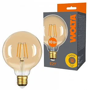 Лампа светодиодная Wolta  E27 10Вт 2400K WF-G95-10W2.4KE27