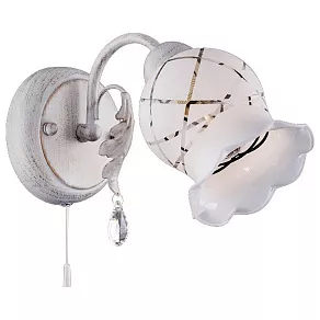 Бра Eurosvet 70001 70001/1 белый с золотом/прозрачный хрусталь