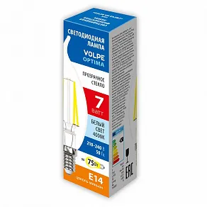 Лампа светодиодная Volpe Филамент E14 7Вт 4000K UL-00008341