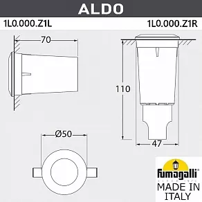 Встраиваемый в дорогу светильник Fumagalli Aldo 1L0.000.000.AXZ1L