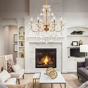 Подвесная люстра Eurosvet Ariella 10044/6 золото/прозрачный хрусталь Strotskis