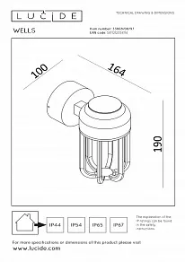 Светильник на штанге Lucide Wells 33808/08/97