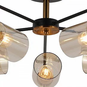 Люстра на штанге ILLUMICO  IL8248-5COU-79 BK GD