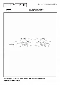Соединитель угловой L-образный для треков Lucide Track 09950/04/30