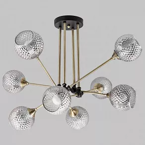 Люстра на штанге Imex MD.5299 MD.5299-8-S-AB+BK