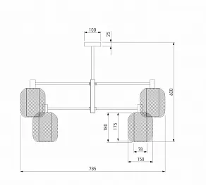 Люстра на штанге Eurosvet Voile 30191/6 черный