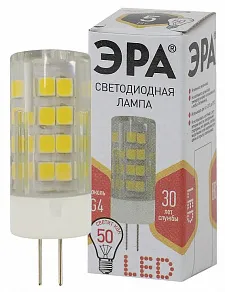 Лампа светодиодная Эра Стандарт G4 5Вт 2700K LED JC-5W-220V-CER-827-G4